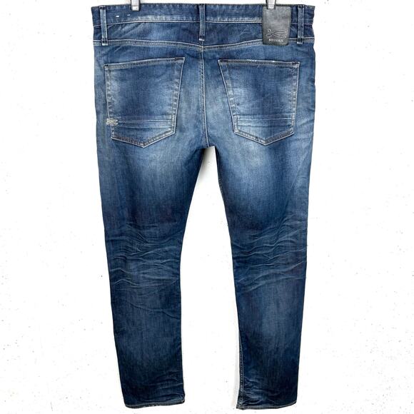 Denham Mens Razor Slim Fit Denim Jeans Cotton Poly Stretch Blue Niss Size 36 - Picture 2 of 14